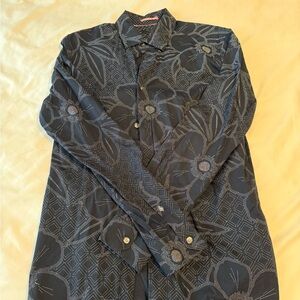 Ted Baker Navy Geometric Floral Print Shirt
